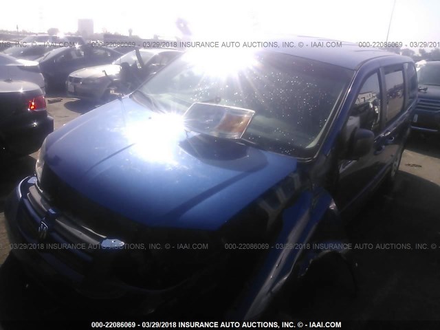 2D4RN4DE3AR244595 - 2010 DODGE GRAND CARAVAN SE BLUE photo 2