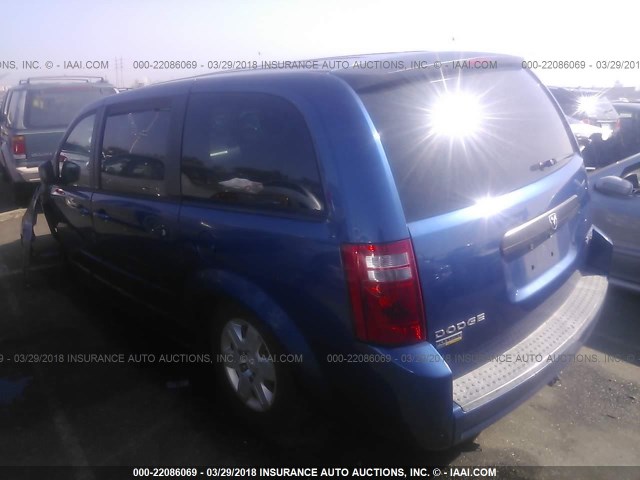 2D4RN4DE3AR244595 - 2010 DODGE GRAND CARAVAN SE BLUE photo 3