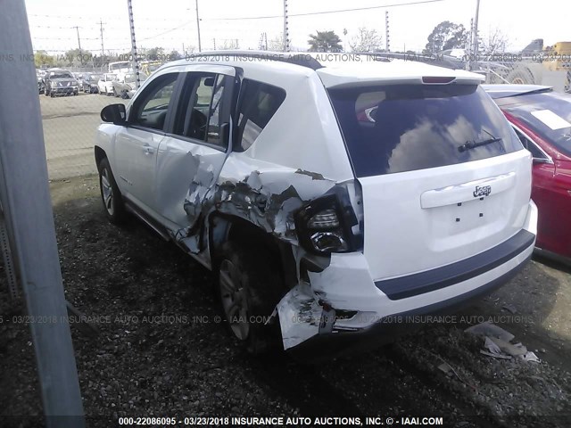 1C4NJCBA3HD124505 - 2017 JEEP COMPASS SPORT WHITE photo 3