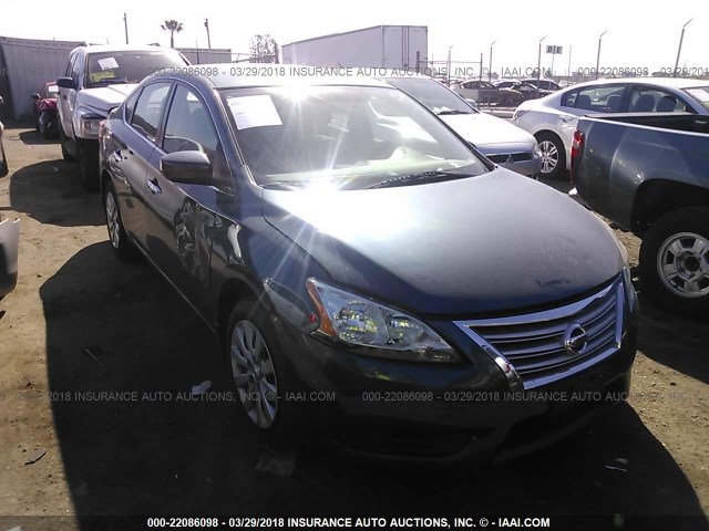 3N1AB7AP2EY310444 - 2014 NISSAN SENTRA S/SV/SR/SL BLUE photo 1