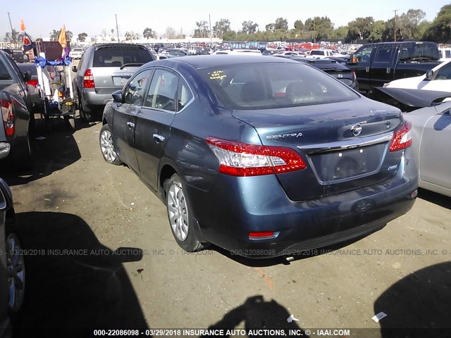 3N1AB7AP2EY310444 - 2014 NISSAN SENTRA S/SV/SR/SL BLUE photo 3