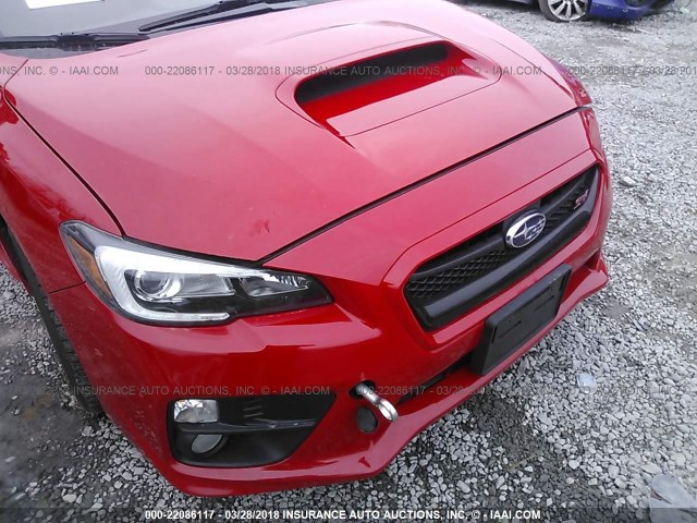 JF1VA2V6XH9814911 - 2017 SUBARU WRX STI RED photo 6