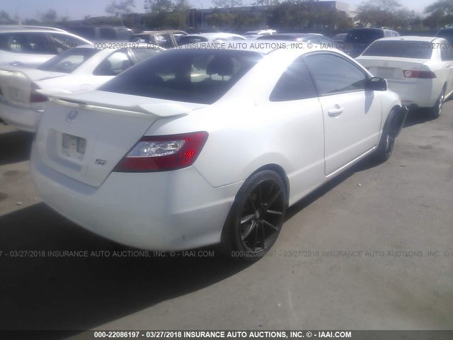 2HGFG21567H711494 - 2007 HONDA CIVIC SI WHITE photo 4