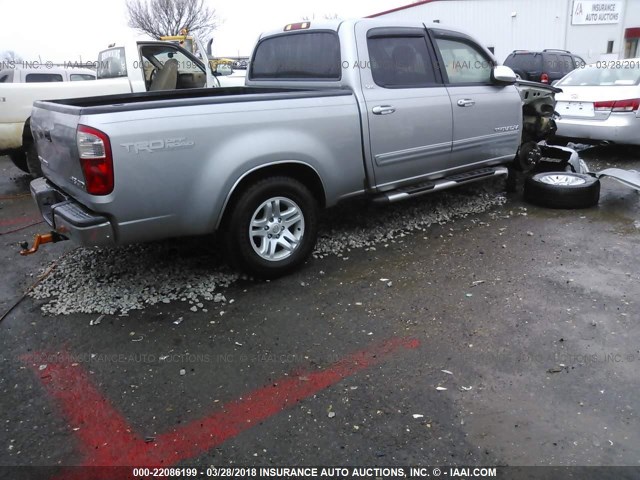 5TBDT44186S552881 - 2006 TOYOTA TUNDRA DOUBLE CAB SR5 SILVER photo 4