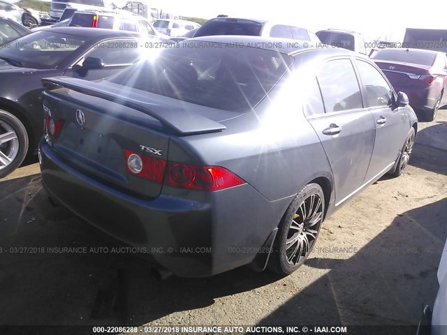 JH4CL96994C019499 - 2004 ACURA TSX GRAY photo 4