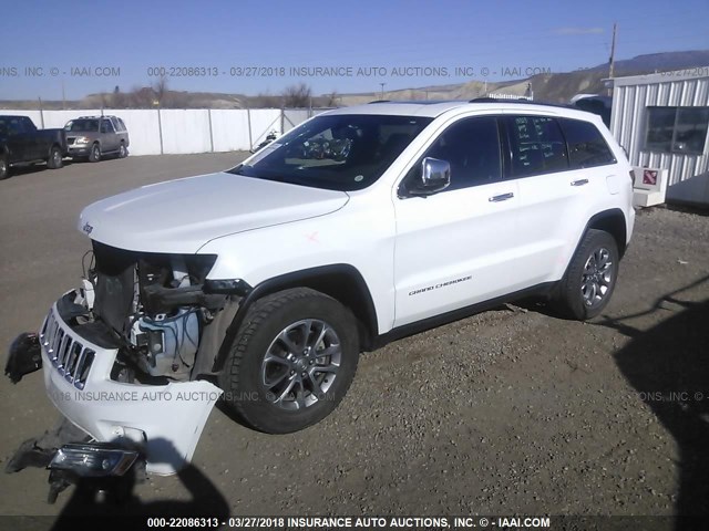 1C4RJFBG6GC386031 - 2016 JEEP GRAND CHEROKEE LIMITED WHITE photo 2