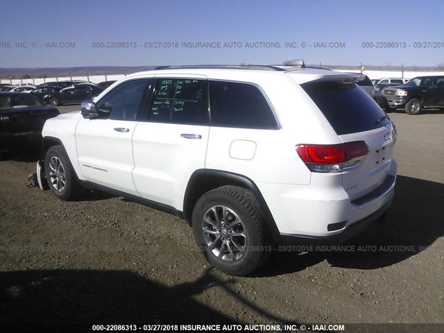 1C4RJFBG6GC386031 - 2016 JEEP GRAND CHEROKEE LIMITED WHITE photo 3