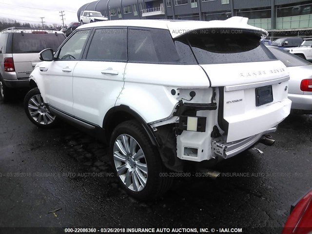 SALVR2BG7GH084727 - 2016 LAND ROVER RANGE ROVER EVOQU HSE WHITE photo 3