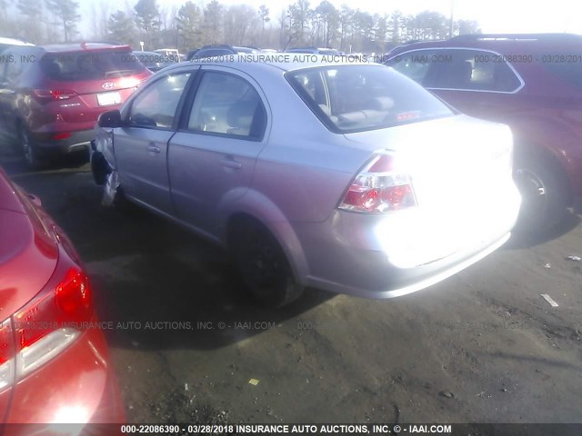 KL1TD56668B021596 - 2008 CHEVROLET AVEO LS SILVER photo 3
