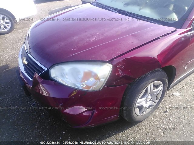 1G1ZS51F06F289560 - 2006 CHEVROLET MALIBU LS წითელი ფოტო 6