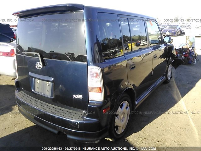 JTLKT324654020310 - 2005 TOYOTA SCION XB Dark Blue photo 4