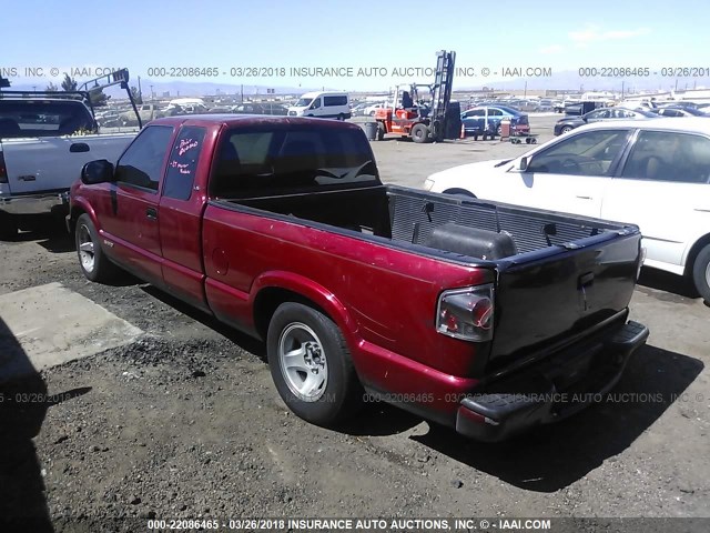 1GCCS19W628102850 - 2002 CHEVROLET S TRUCK S10 RED photo 3