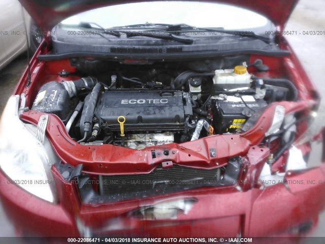 KL1TD6DE1AB047786 - 2010 CHEVROLET AVEO LS/LT RED photo 10