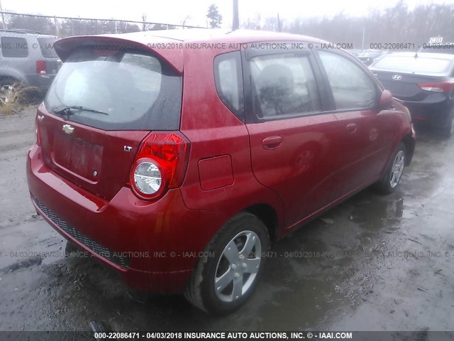 KL1TD6DE1AB047786 - 2010 CHEVROLET AVEO LS/LT RED photo 4