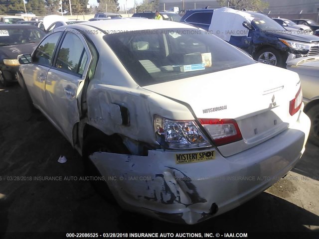 4A3AB36F29E034255 - 2009 MITSUBISHI GALANT ES WHITE photo 3