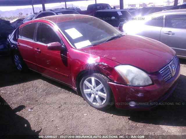 1N4BA41E05C818640 - 2005 NISSAN MAXIMA SE/SL RED photo 1