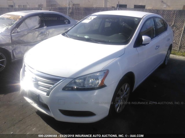 3N1AB7AP1FY238931 - 2015 NISSAN SENTRA S/SV/SR/SL WHITE photo 2