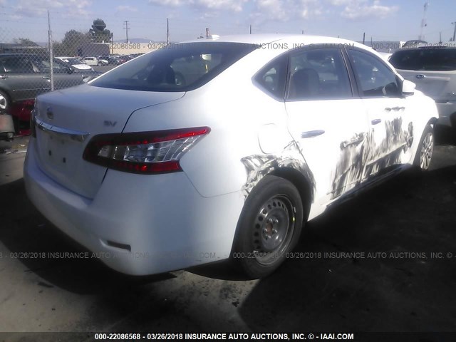 3N1AB7AP1FY238931 - 2015 NISSAN SENTRA S/SV/SR/SL WHITE photo 4