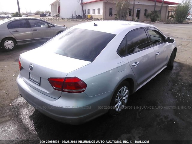 1VWAP7A32CC054675 - 2012 VOLKSWAGEN PASSAT S SILVER photo 4