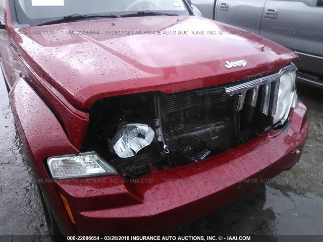 1J8GP58K58W103980 - 2008 JEEP LIBERTY LIMITED RED photo 6