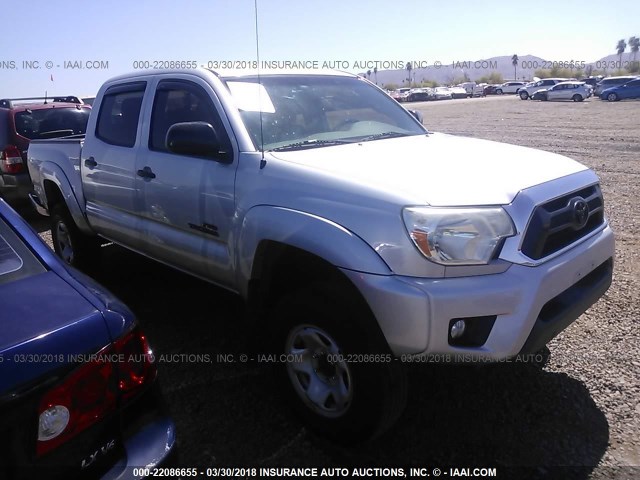 5TFLU4EN6CX047641 - 2012 TOYOTA TACOMA DOUBLE CAB SILVER photo 1