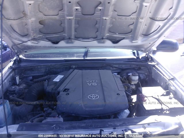 5TFLU4EN6CX047641 - 2012 TOYOTA TACOMA DOUBLE CAB ვერცხლისფერი ფოტო 10