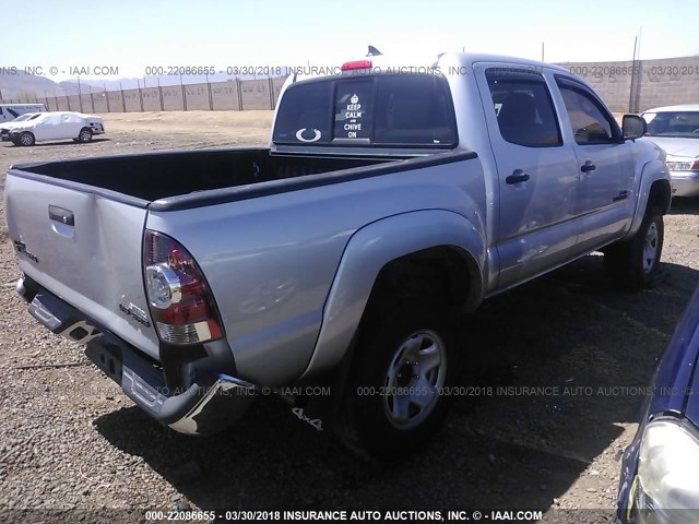 5TFLU4EN6CX047641 - 2012 TOYOTA TACOMA DOUBLE CAB SILVER photo 4