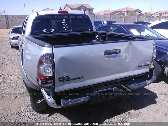 5TFLU4EN6CX047641 - 2012 TOYOTA TACOMA DOUBLE CAB SILVER photo 6