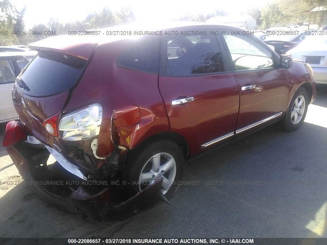 JN8AS5MT5CW280942 - 2012 NISSAN ROGUE S/SV RED photo 4