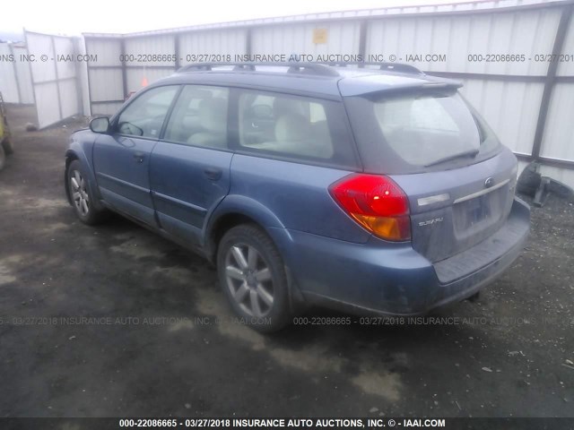 4S4BP61C367325284 - 2006 SUBARU LEGACY OUTBACK 2.5I BLUE photo 3