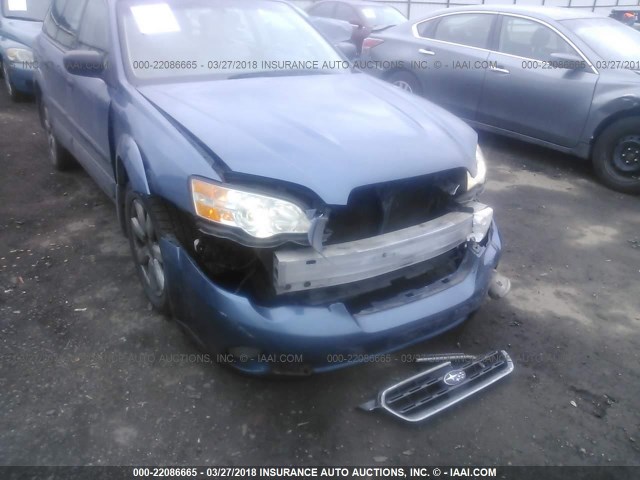 4S4BP61C367325284 - 2006 SUBARU LEGACY OUTBACK 2.5I BLUE photo 6