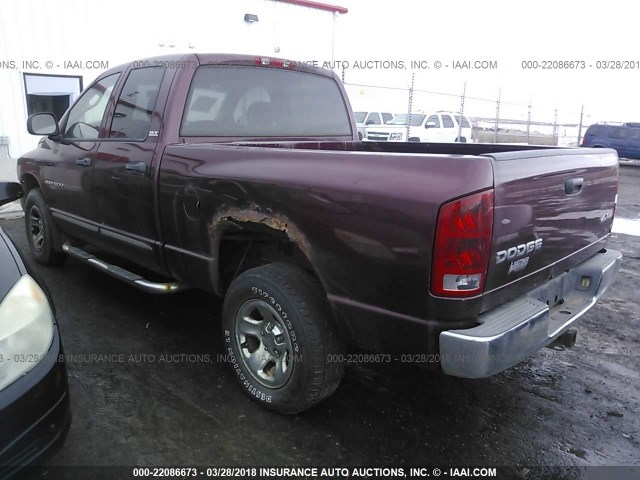 3D7HU18ZX2G209914 - 2002 DODGE RAM 1500 MAROON photo 3