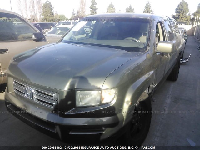 2HJYK16526H519282 - 2006 HONDA RIDGELINE RTL GREEN photo 2