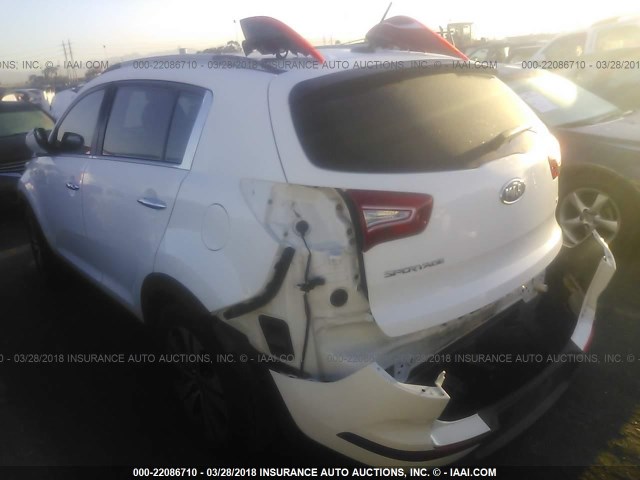 KNDPC3A21B7072651 - 2011 KIA SPORTAGE EX/SX WHITE photo 3