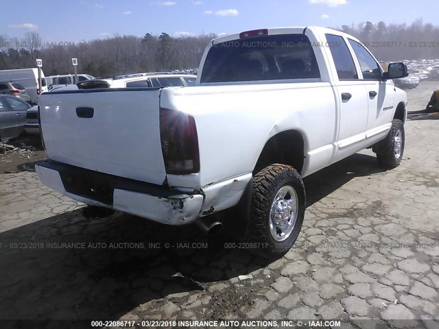 3D7KU28C14G106407 - 2004 DODGE RAM 2500 ST/SLT WHITE photo 4