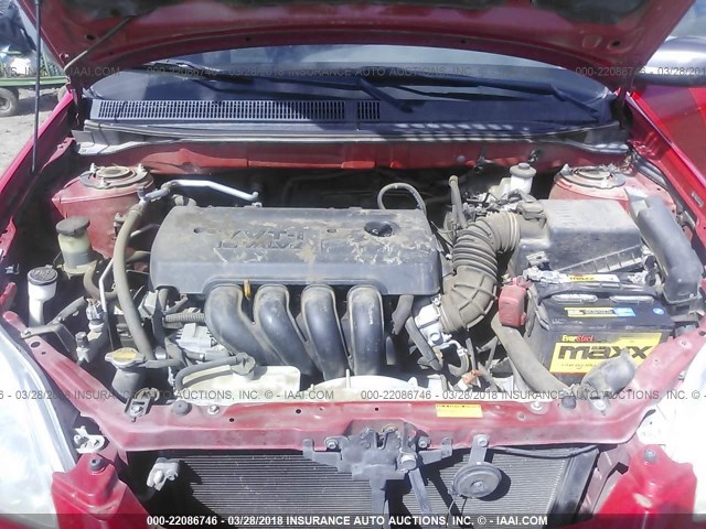 2T1KR32E78C686516 - 2008 TOYOTA COROLLA MATRIX XR RED photo 10