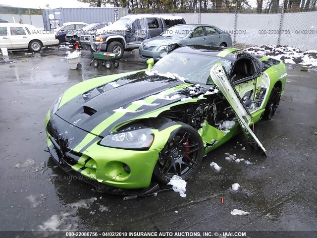 1B3JZ69Z19V500586 - 2009 DODGE VIPER SRT-10 GREEN photo 2