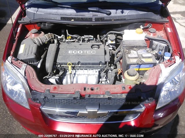 KL1TD5DE4BB204156 - 2011 CHEVROLET AVEO LS/LT 红色 照片 10