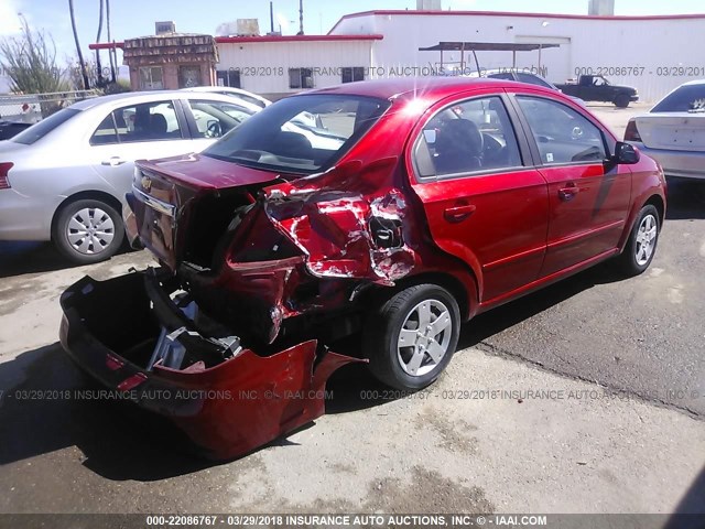 KL1TD5DE4BB204156 - 2011 CHEVROLET AVEO LS/LT 红色 照片 4