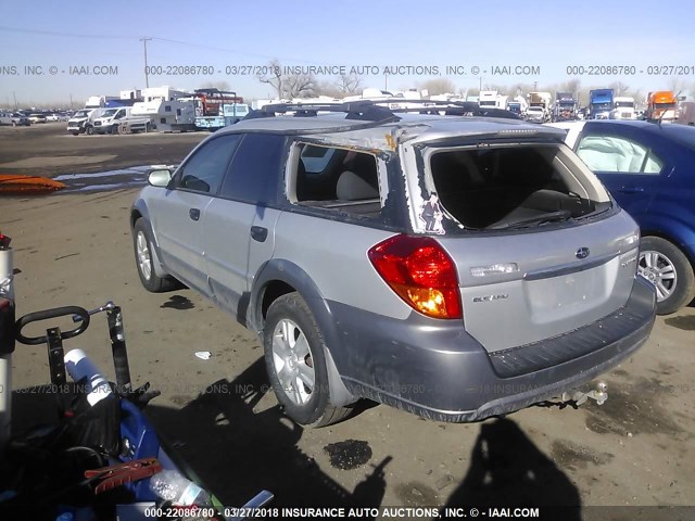 4S4BP61C856371259 - 2005 SUBARU LEGACY OUTBACK 2.5I SILVER photo 3