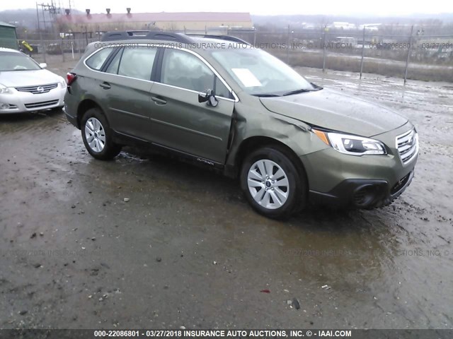 4S4BSAAC3H3266927 - 2017 SUBARU OUTBACK 2.5I GREEN photo 1