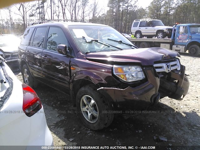 5FNYF18767B027286 - 2007 HONDA PILOT EXL BURGUNDY photo 1