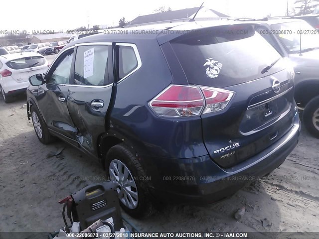 5N1AT2MV4EC835145 - 2014 NISSAN ROGUE S/SL/SV GRAY photo 3