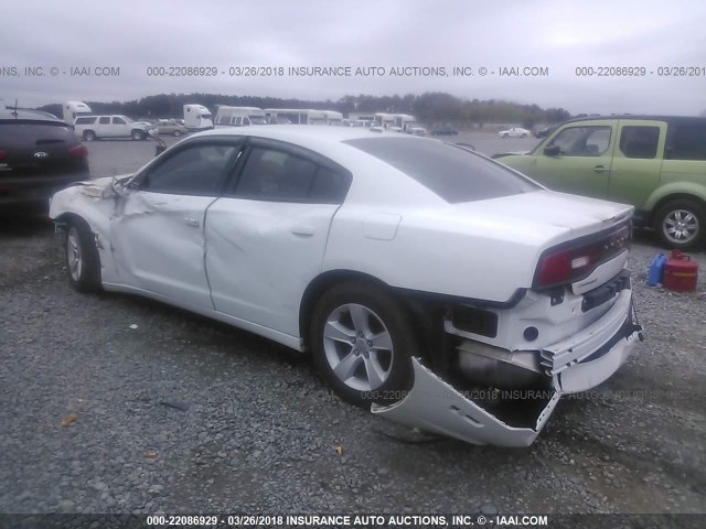 2C3CDXHG8EH361883 - 2014 DODGE CHARGER SXT WHITE photo 3