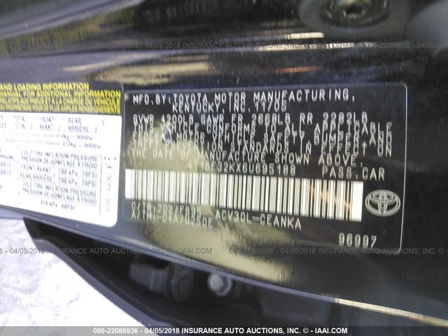 4T1BE32KX6U695188 - 2006 TOYOTA CAMRY LE/XLE/SE BLACK photo 9