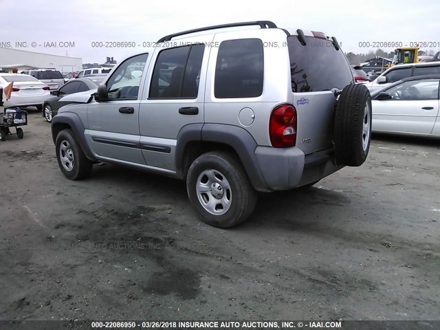 1J4GK48K44W103084 - 2004 JEEP LIBERTY SPORT SILVER photo 3