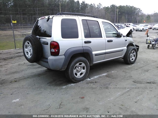 1J4GK48K44W103084 - 2004 JEEP LIBERTY SPORT 银色 照片 4