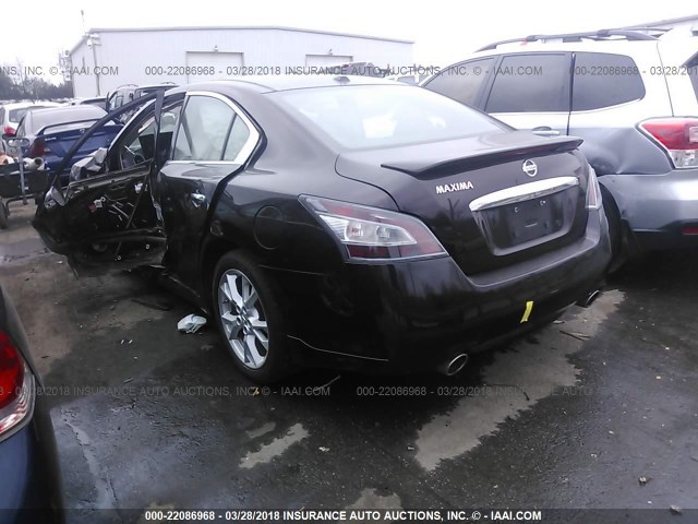 1N4AA5AP0CC837866 - 2012 NISSAN MAXIMA S/SV BLACK photo 3