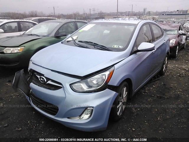 KMHCU4AE1CU116643 - 2012 HYUNDAI ACCENT GLS/GS/SE BLUE photo 2