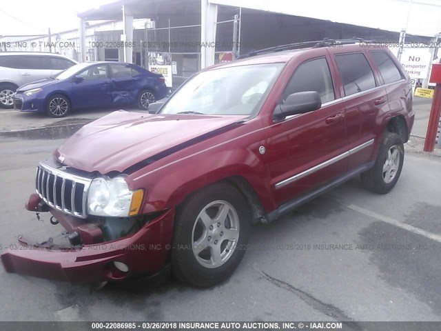 1J8HR58N85C719257 - 2005 JEEP GRAND CHEROKEE LIMITED RED photo 2